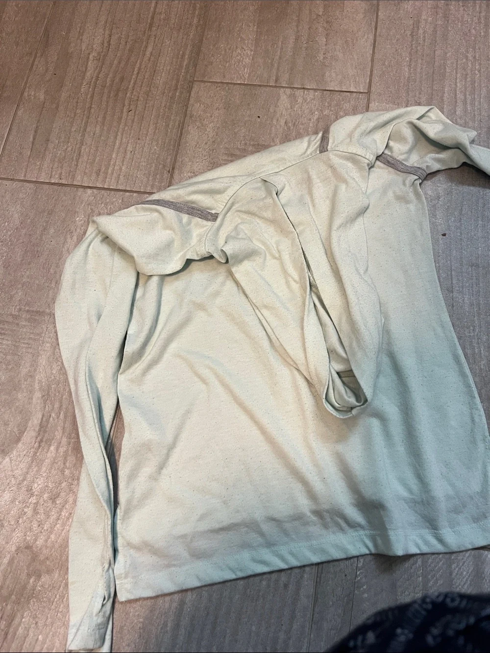 Marika Light Blue Long Sleeve Hooded Tee with 